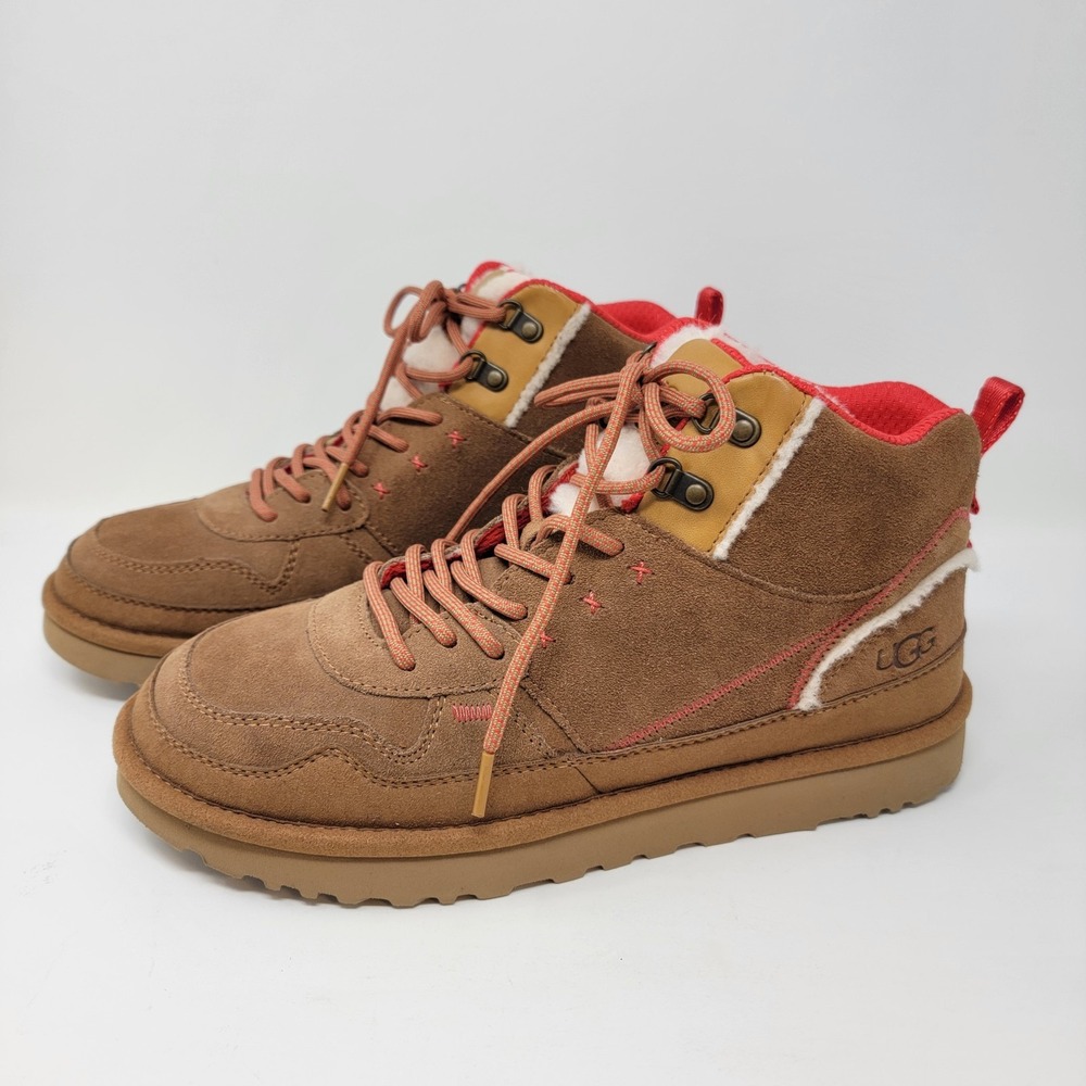 UGG Womens Size 11 Highland Hi Heritage Suede Boot in Chestnut Fiery Red Suede